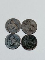 Lot de 4 pièces 1 centime Belgique 1833-1899 état d'usage