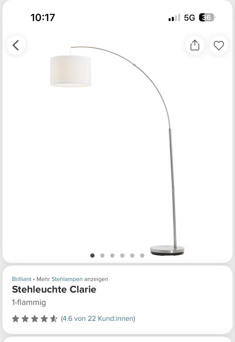 Lampade: Stehleuchte Clarie Home24 – Nuovo (secondo la descrizione) da Zürich venduto da leo_kx8v