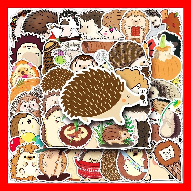 50 tlg Stickerset Igel Aufkleber Hedgehog Wald Stacheln (Neu und ...