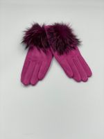 Handschuh mit Pompon "Fuchsia"
