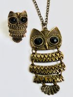 Schmuck Lot mit Eulenkette und Eulenring