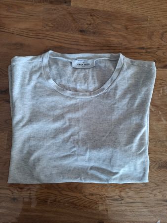 T-shirt Gran Sasso 48 S M 100% Feinste Baumwolle Grau- NEU