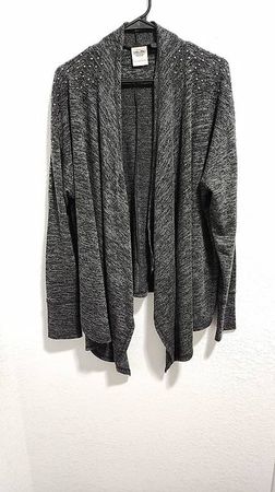 Harley Davidson Black Studded Open Cardigan Sweater