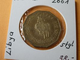 Libyen 2001, 1/4 Dinar    stgl