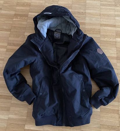 Gefütterte Übergangsjacke Gr 164 schwarz