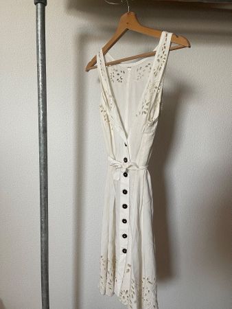 Weisse Sommerkleid im Boho-Look Gr. 38