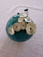 Boîte décorative artisanale en céramique Raku turquoise