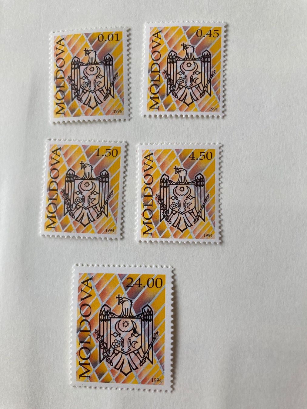 Alle Briefmarken: Republik Moldau 1994 STAATSWAPPEN – Neu (gemäss Beschreibung) aus Erlach von Minka123