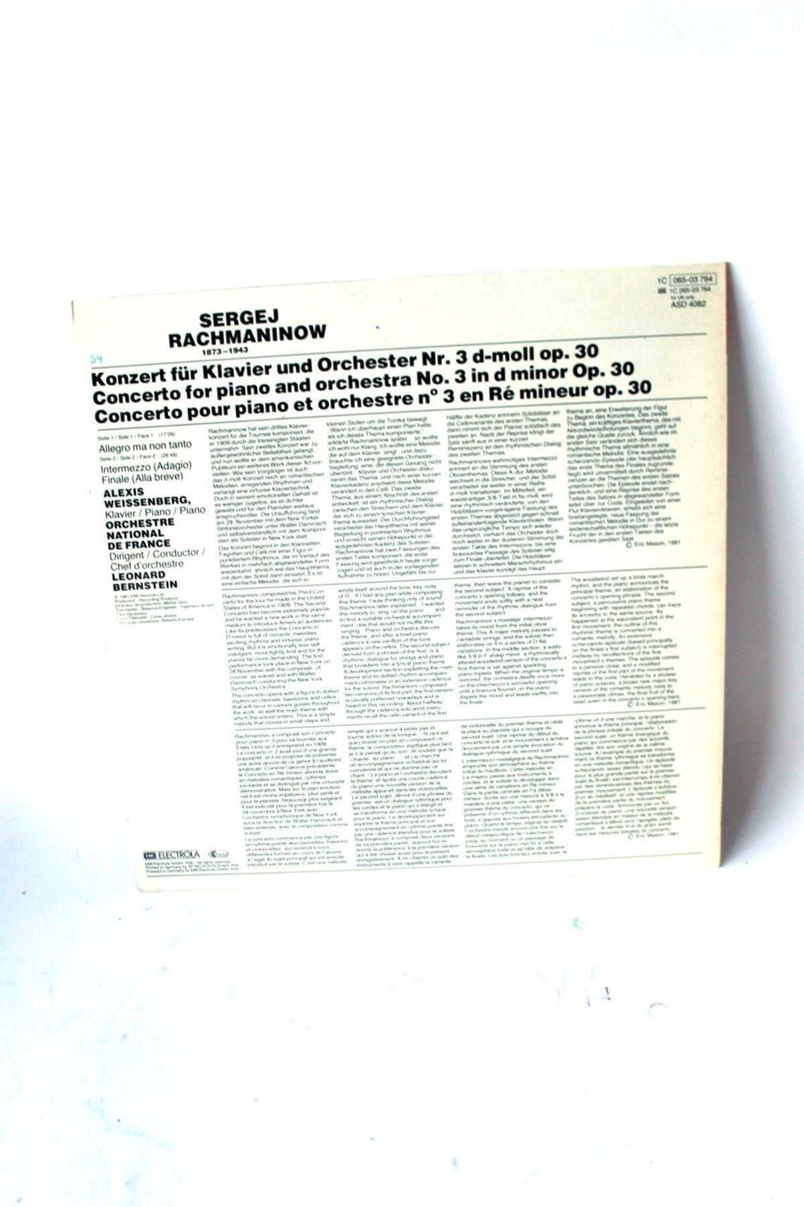 Autogramme: Rachmaninov / Weissenberg / Bernstein – Gebraucht aus Bern von kultiges 5