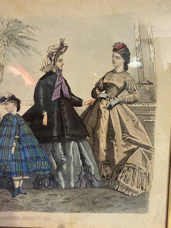 Grafica & Litografie: Original Mode-Stich 1864 "Allgemeine Modenzeitung" – Usato da Obernau venduto da Arche_Noah_Brocki 2