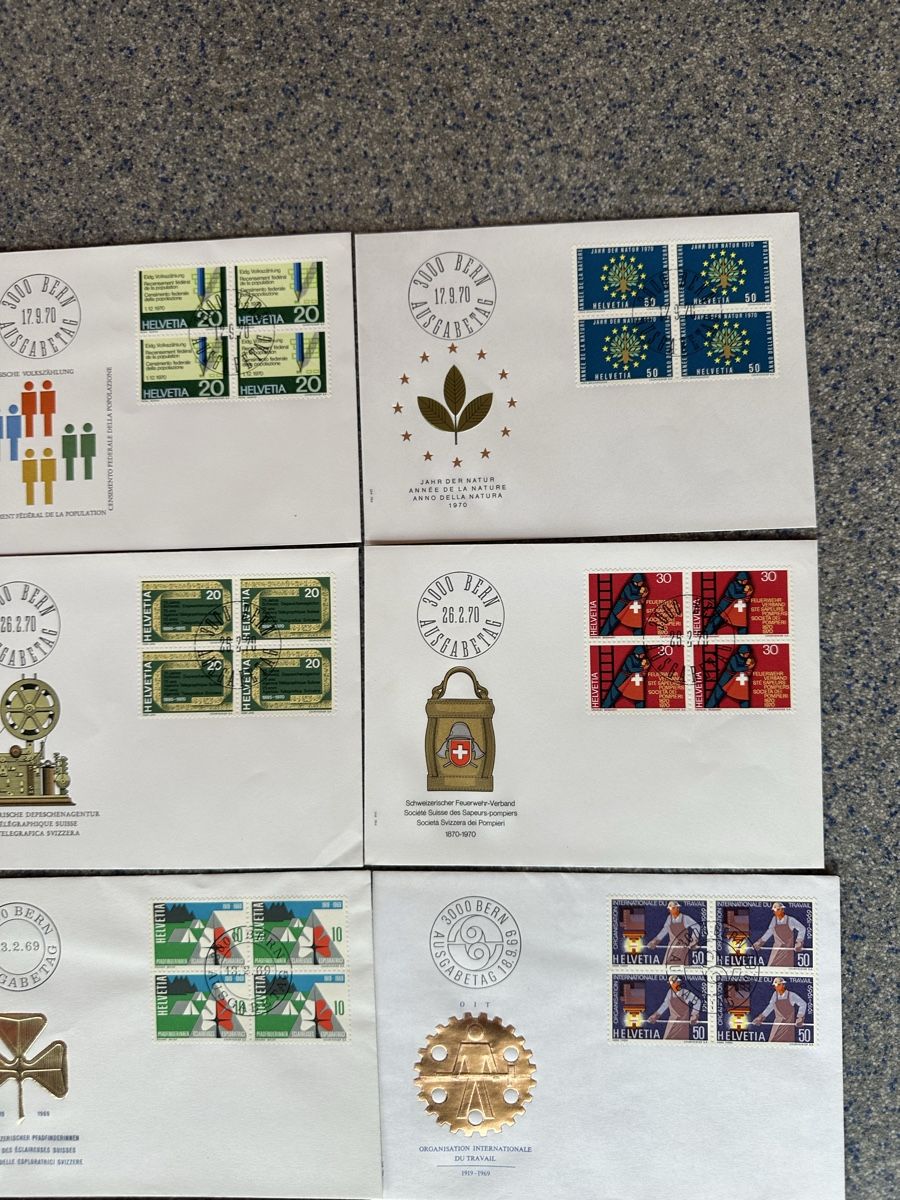 Alle Briefmarken: Schweiz - 36x 4er Block FDC hoher KW – Gebraucht aus Schmitten / FR von Samsara169 3