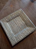 Silberne Keramikplatte, Vintage Stil