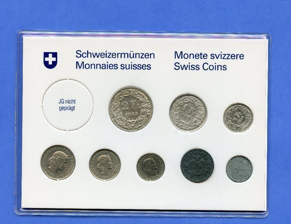 Tutti le monete: (1504) Münzsatz 1945 Silber – Usato da Rüthi (Rheintal) venduto da erdnuessli1