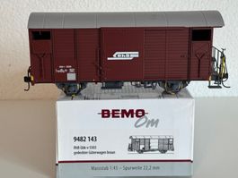 Bemo 0m 9482 143 RhB Gbk-v 5503 ged. Güterwagen braun neu