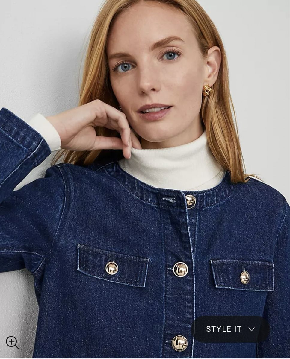 Giacche: Ann Taylor Denim Collarless Button Jacket – Nuovo e nell'imballaggio originale da Wallisellen venduto da giotak 3