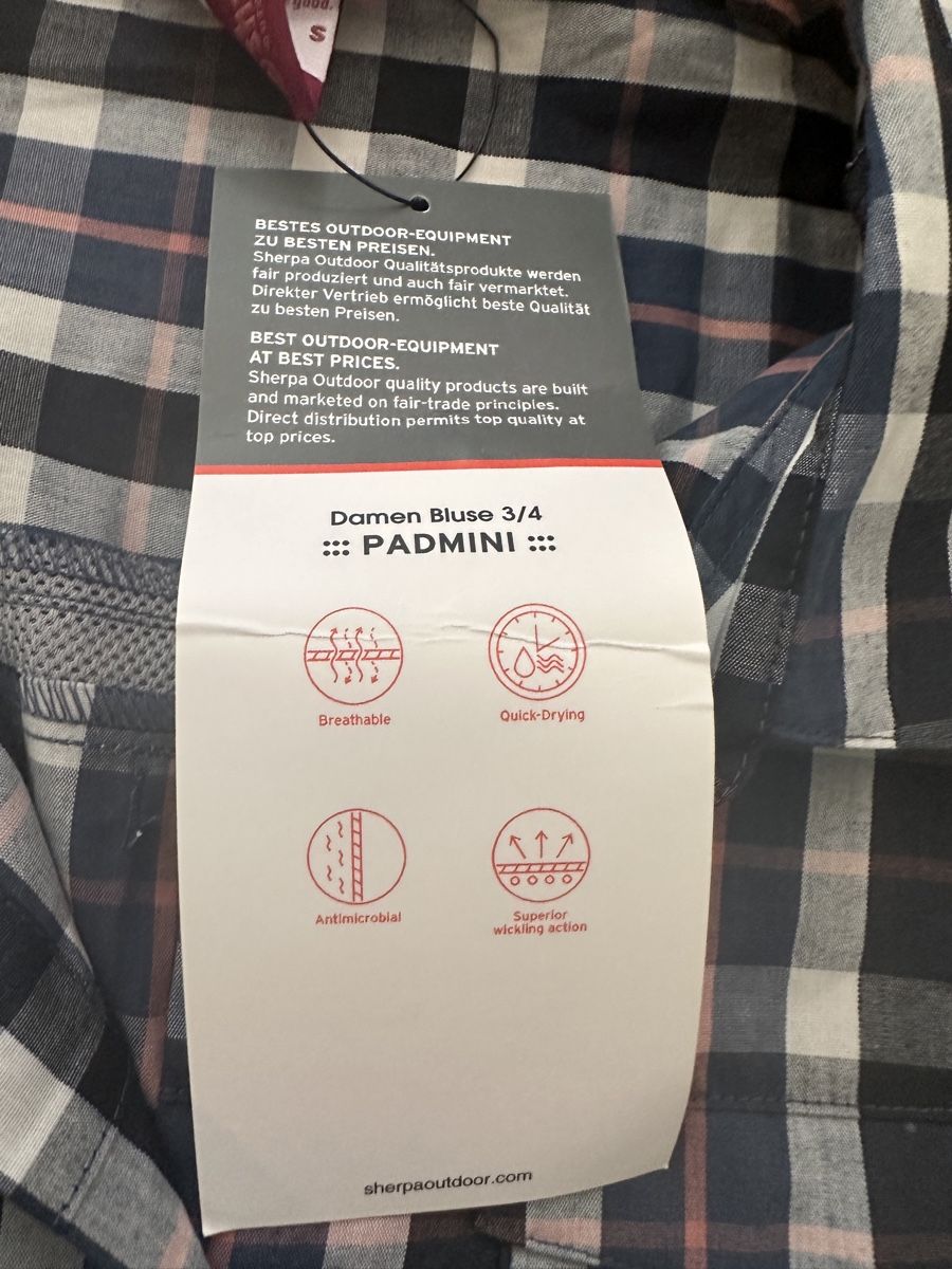 Sherpa Blusen: Sherpa Padmini Damen Bluse 3/4, blue, S – Neu und originalverpackt aus Neuchatel von feta_ze 3