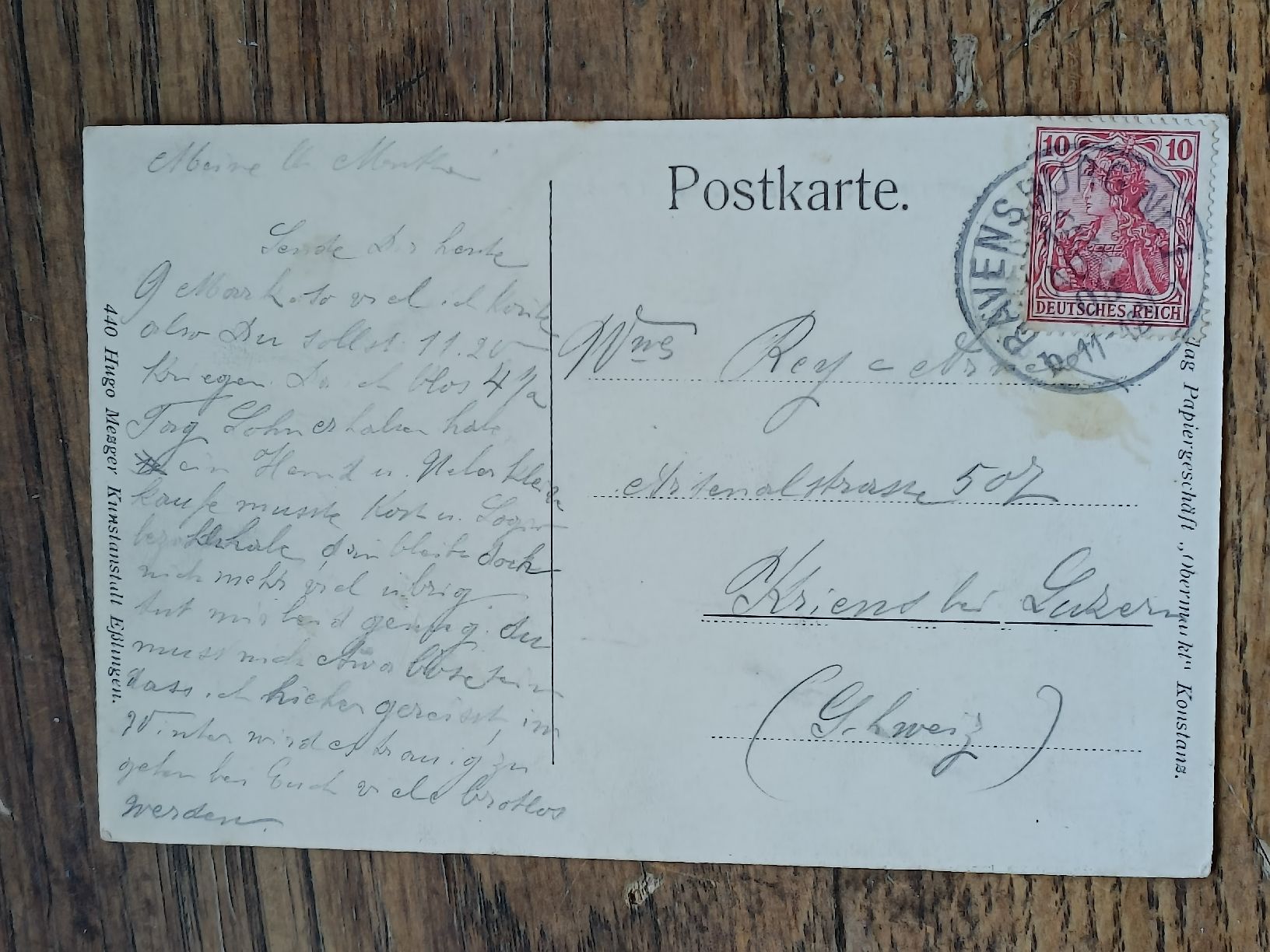 Ansichtskarten: Alte PK / Graf Zeppelin's Luftschiff - Modell 1908 – Gebraucht aus Brugg AG von Ente015 1