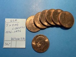 USA : 7 X ONE DOLLAR LIBERTY 1772-1972