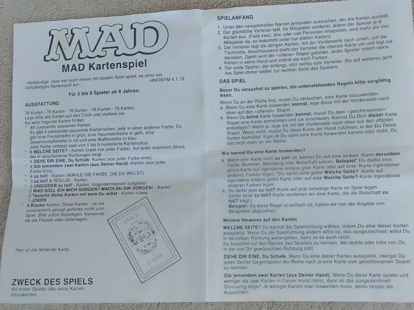 Parker Giochi: Kartenspiel MAD – Usato da Strengelbach venduto da Phorensic_30 6
