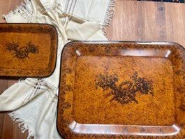 plateaux vintage en tôle peinte - Serviertabletts