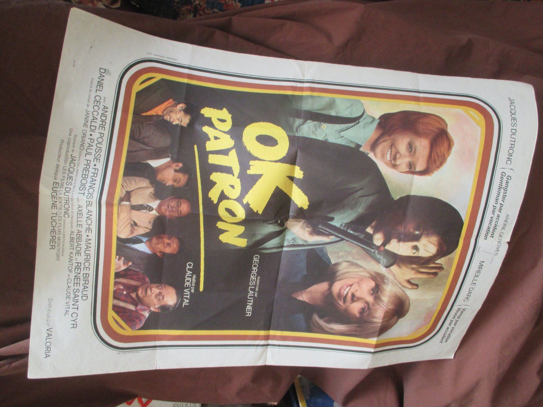 affiche O.K. Patron de Georges Lautner avec Dutronc, M. Darc (D ...