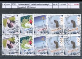 2005 "Suisse - Mobil", ein Land unterwegs, Viererblock, ET