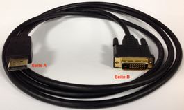 Adapter DisplayPort-zu-DVI Kabel ST/ST 2m geschirmt schwarz