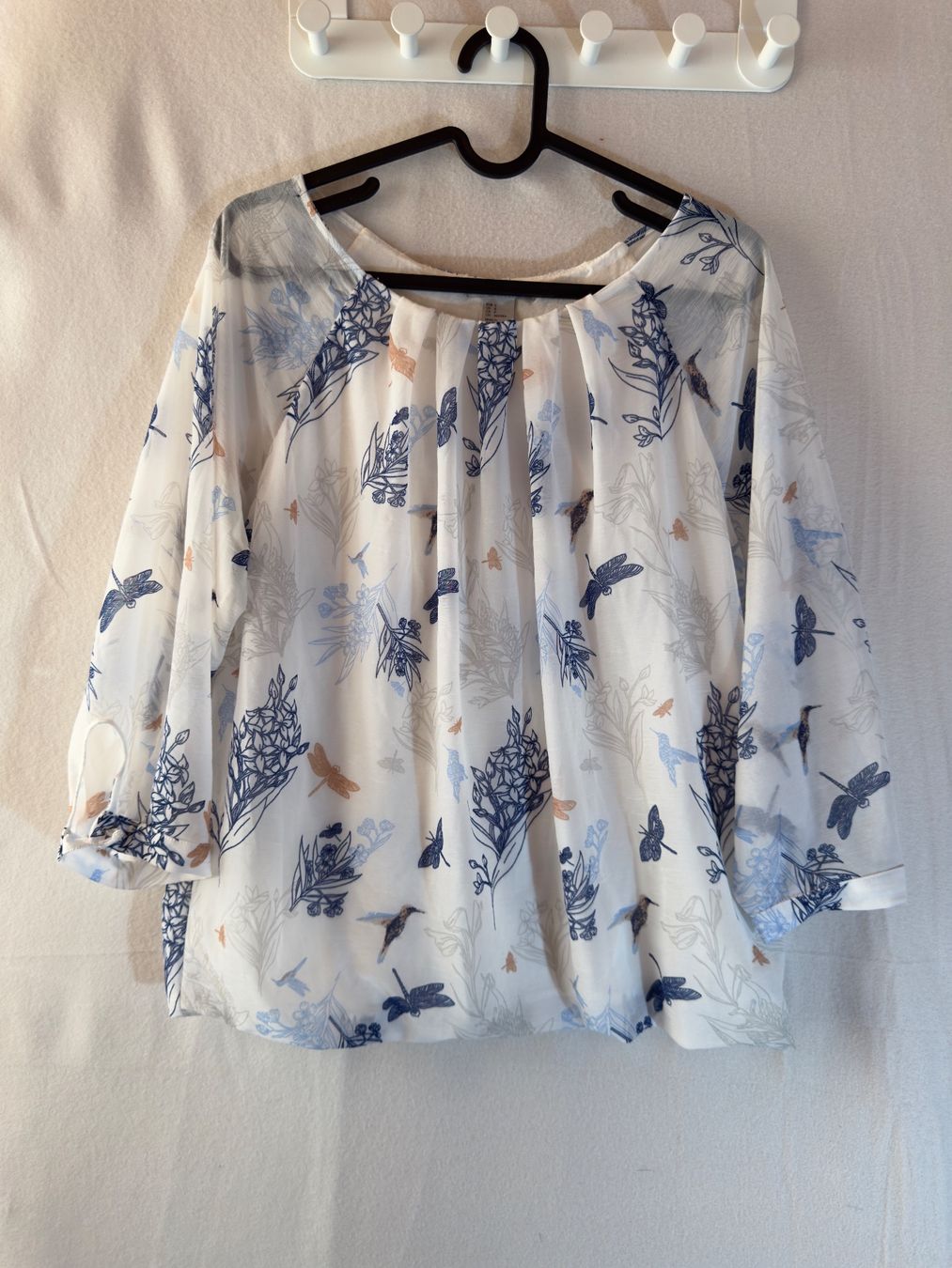 Camicette: Schöne blau gemusterte Bluse Gr. S – Usato da Grosswangen venduto da second_hand_dress