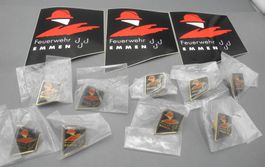 9 Pins + 3 Stickers Feuerwehr Emmen, Nr. g100