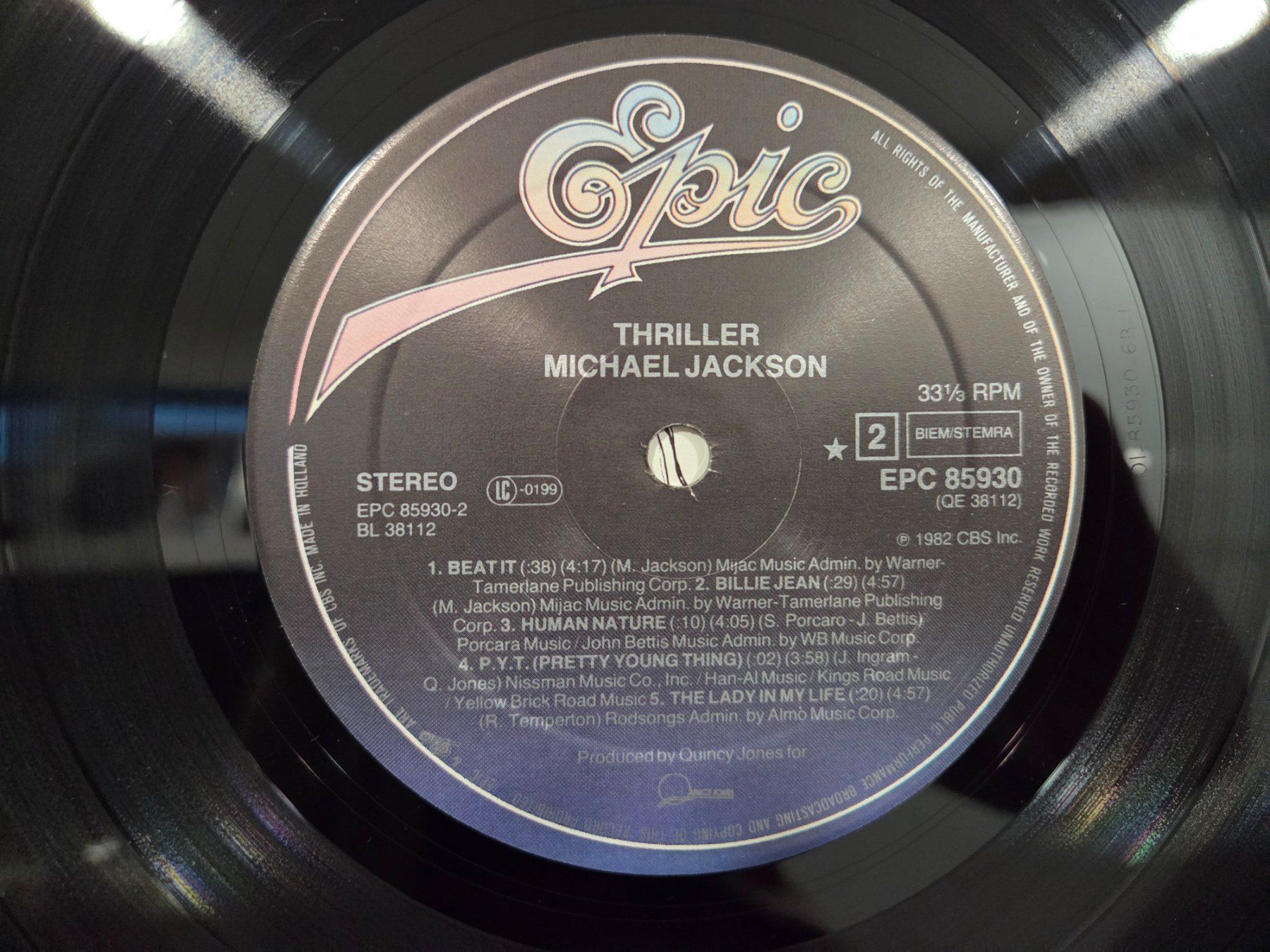 Schallplatten: Michael Jackson Thriller LP Topzustand – Gebraucht aus Stetten SH von ExtremMIB 9