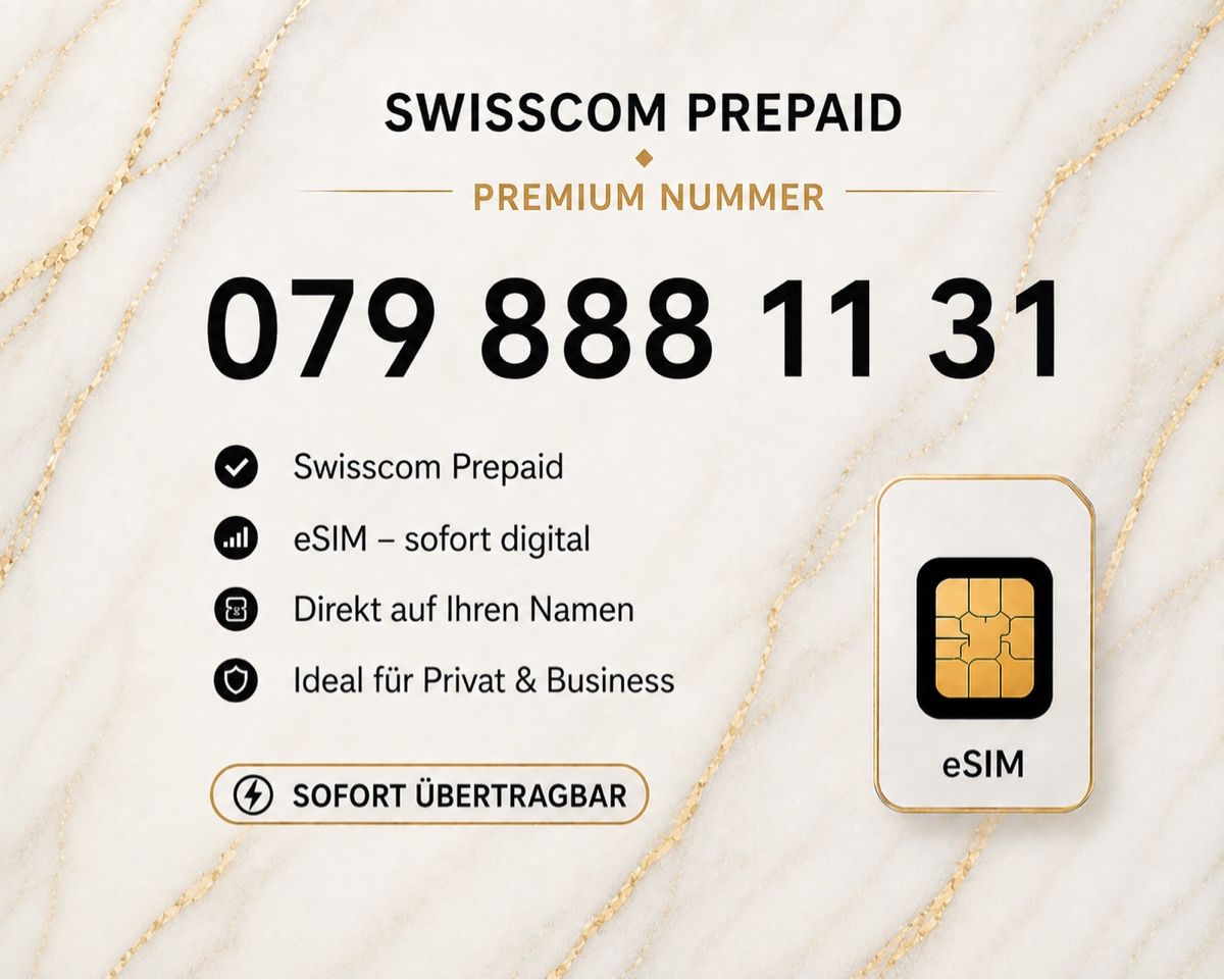 Swisscom Carte prepagate: Swisscom Prepaid Premium Nummer – Nuovo e nell'imballaggio originale da Rotkreuz venduto da 079shop