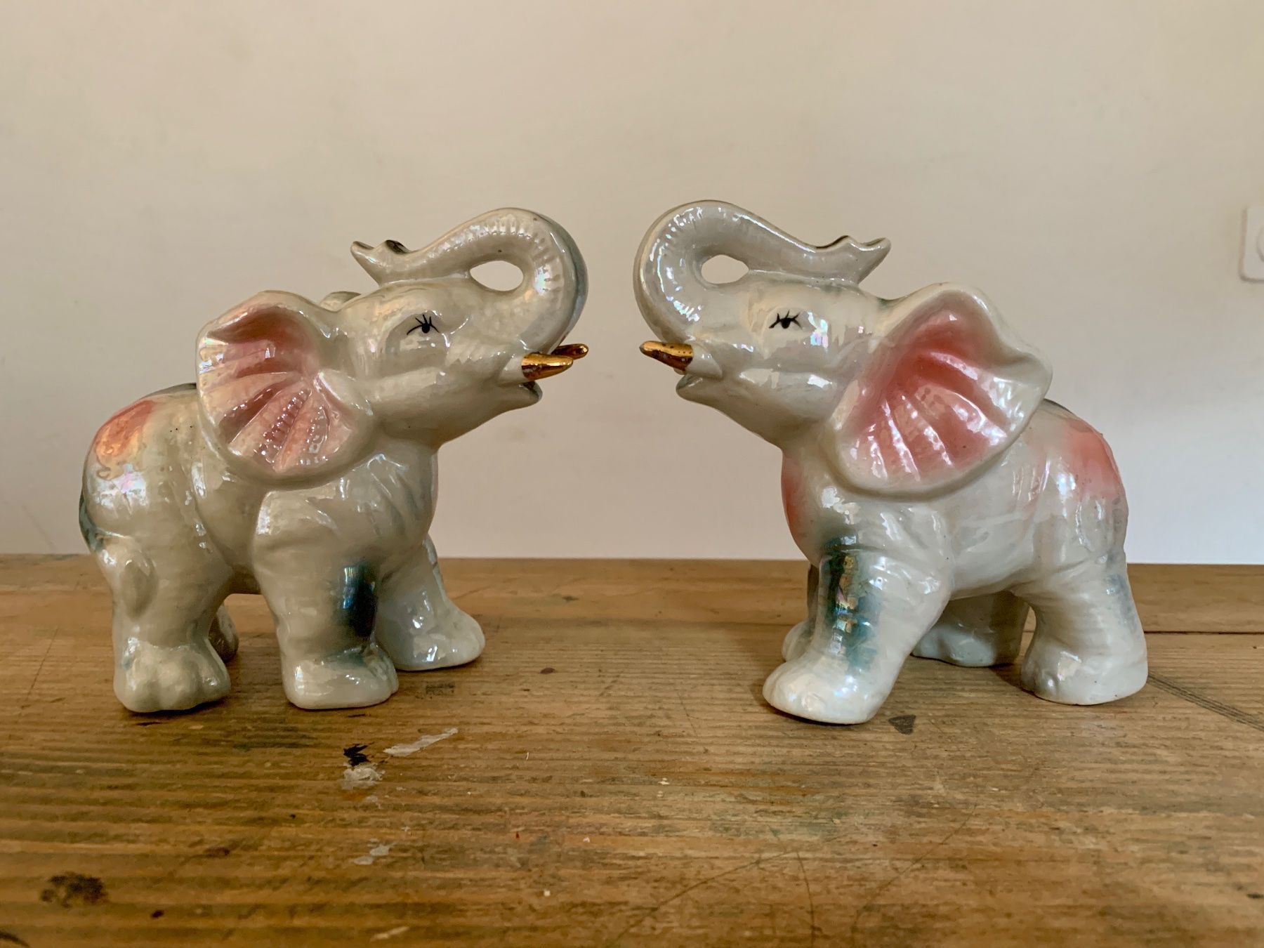 Statuette: 2er Set irisierende Elefanten Figuren – Usato da Zürich venduto da Les_Zurichois 1