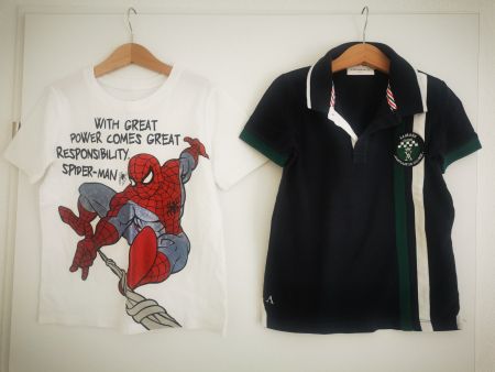 2 T-Shirts Gr. 122/128, H&M Spider-Man & Poloshirt👕