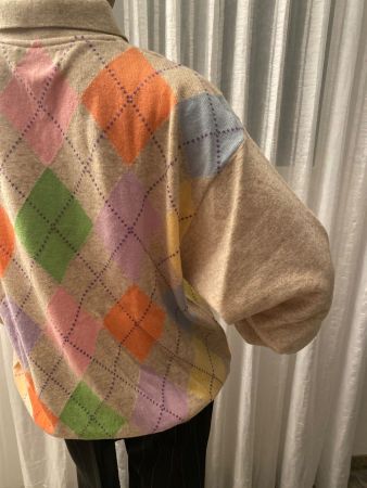 Extravaganter BENETTON Rhomben Pullover, pastell, M/L