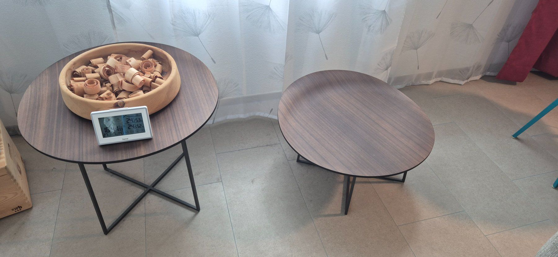 Tischset: 2 Design Beistelltische aus Eucalyptusholz – Gebraucht aus Unterägeri von A-Rod