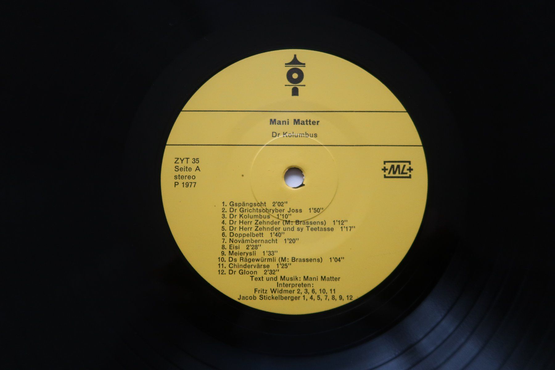 Schallplatten: MANI MATTER - DR KOLUMBUS - VINYL LP – Gebraucht aus Basel von Patiscat 4