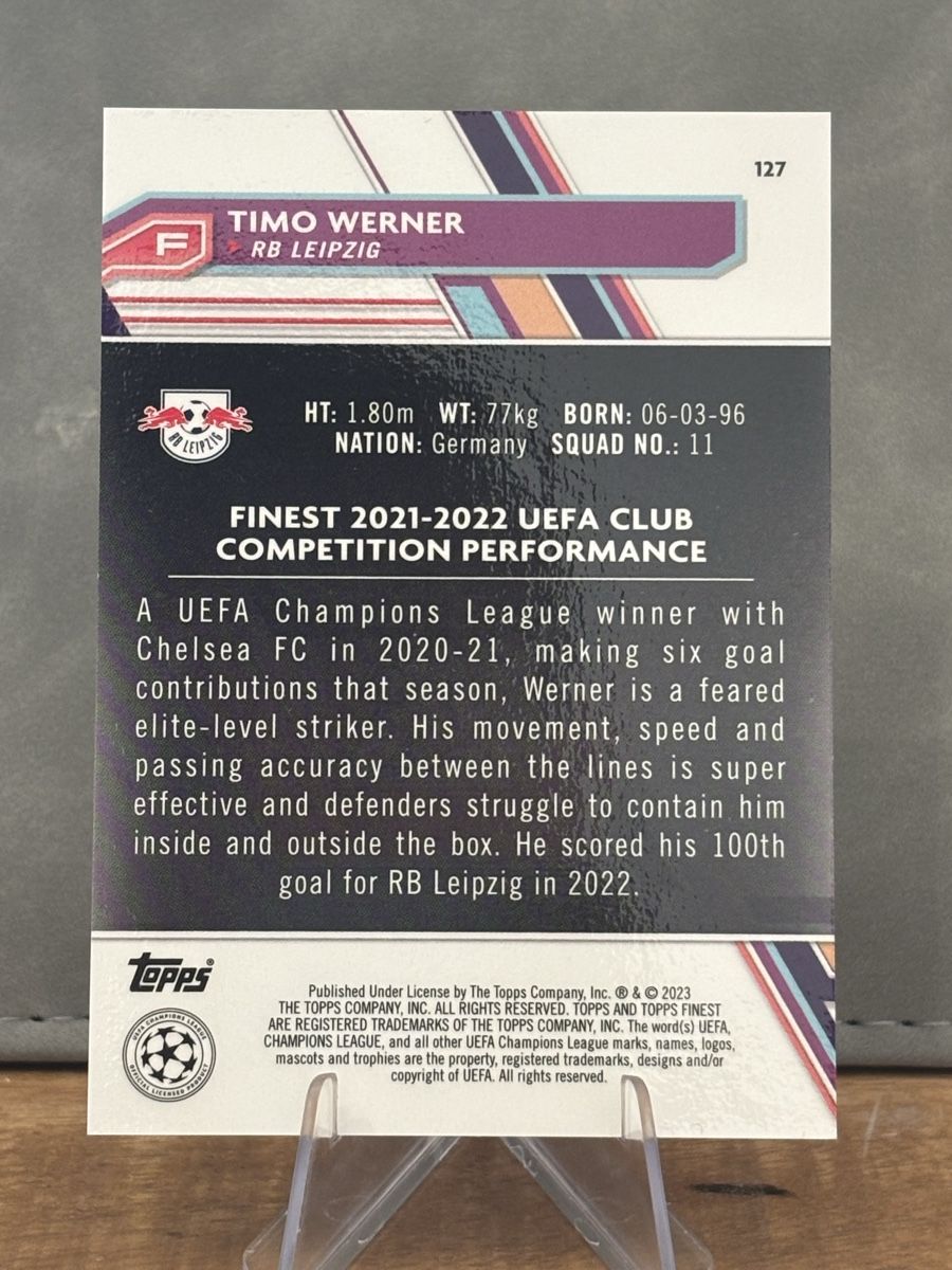 Topps Carte collezionabili: 2022-23 Topps Chrome Finest UEFA Timo Werner /250 – Nuovo (secondo la descrizione) da Aarberg venduto da gocardz.shop 1