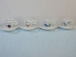 4er Set "Amici Espresso"  Espressotassen mit Untertassen