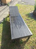 Gartenliege Teak Holz mit Rollen gebrauchter Zustand