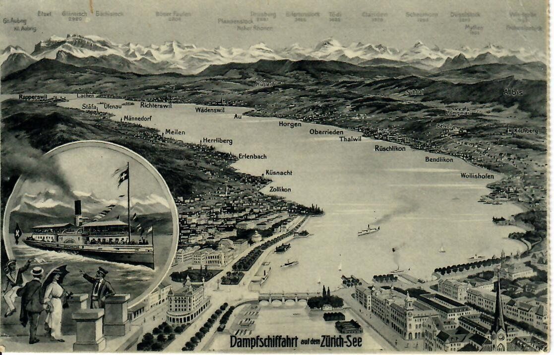Cartoline postali: Dampfschiffahrt auf dem Zürich See – Usato da Hochdorf venduto da Ziegel-16