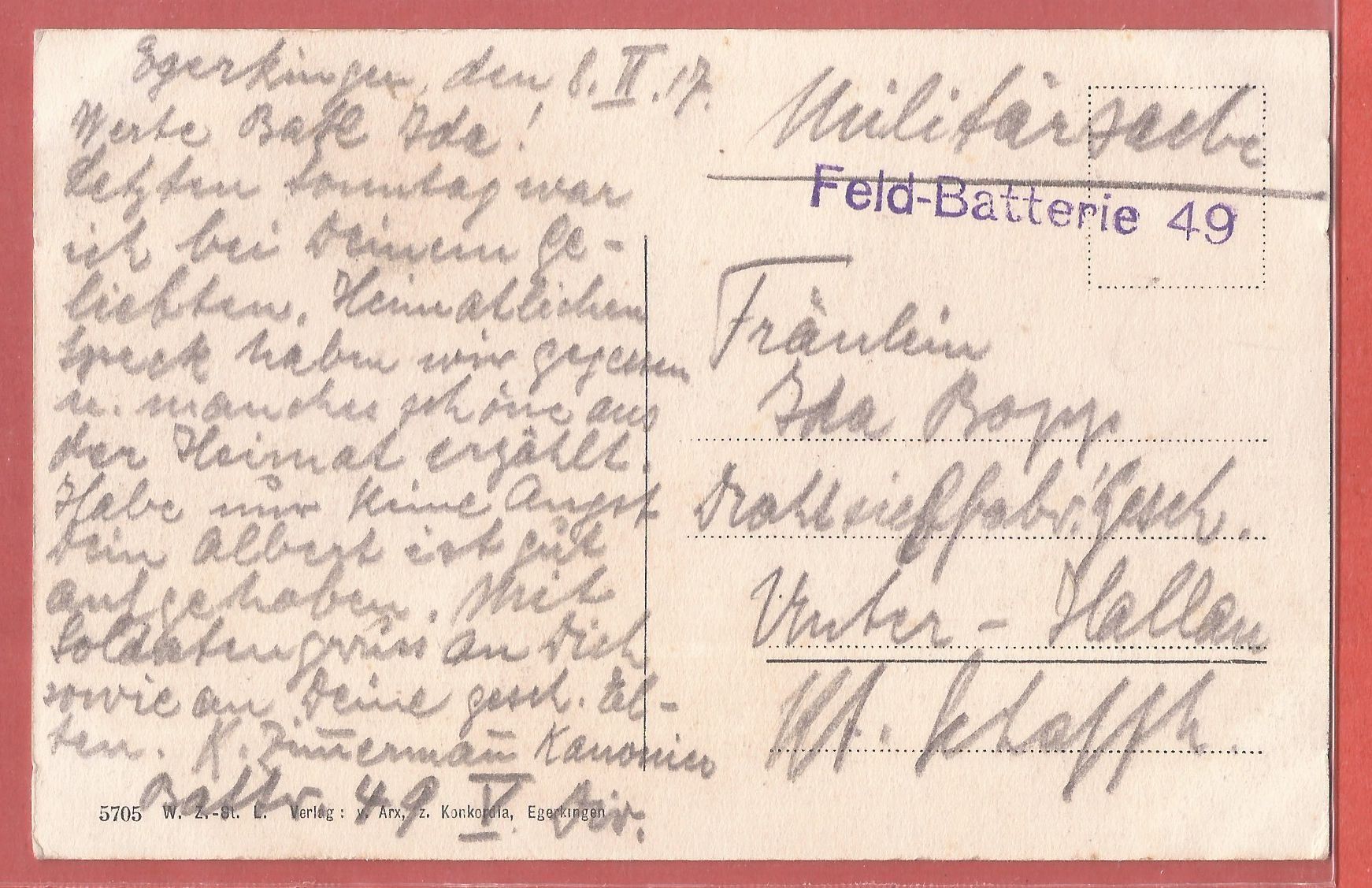 Ansichtskarten: Egerkingen mit Schulhaus - 1917 – Gebraucht aus Fislisbach von Porano 1