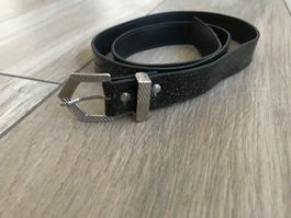 schwarzer Gürtel (Damen) - mit Glitter