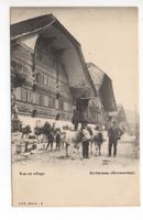 ERLENBACH i.S. Dorfstrasse - Bauer mit Kühen