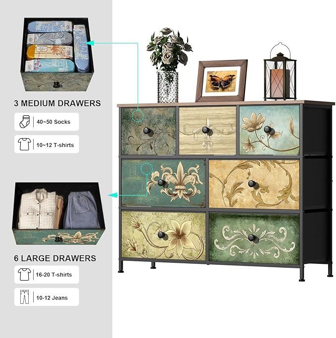 Cassettiere: Kommode mit 7 Schubladen böhmische Schminktisch Veranstalter – Nuovo e nell'imballaggio originale da Zürich venduto da Novamart 3
