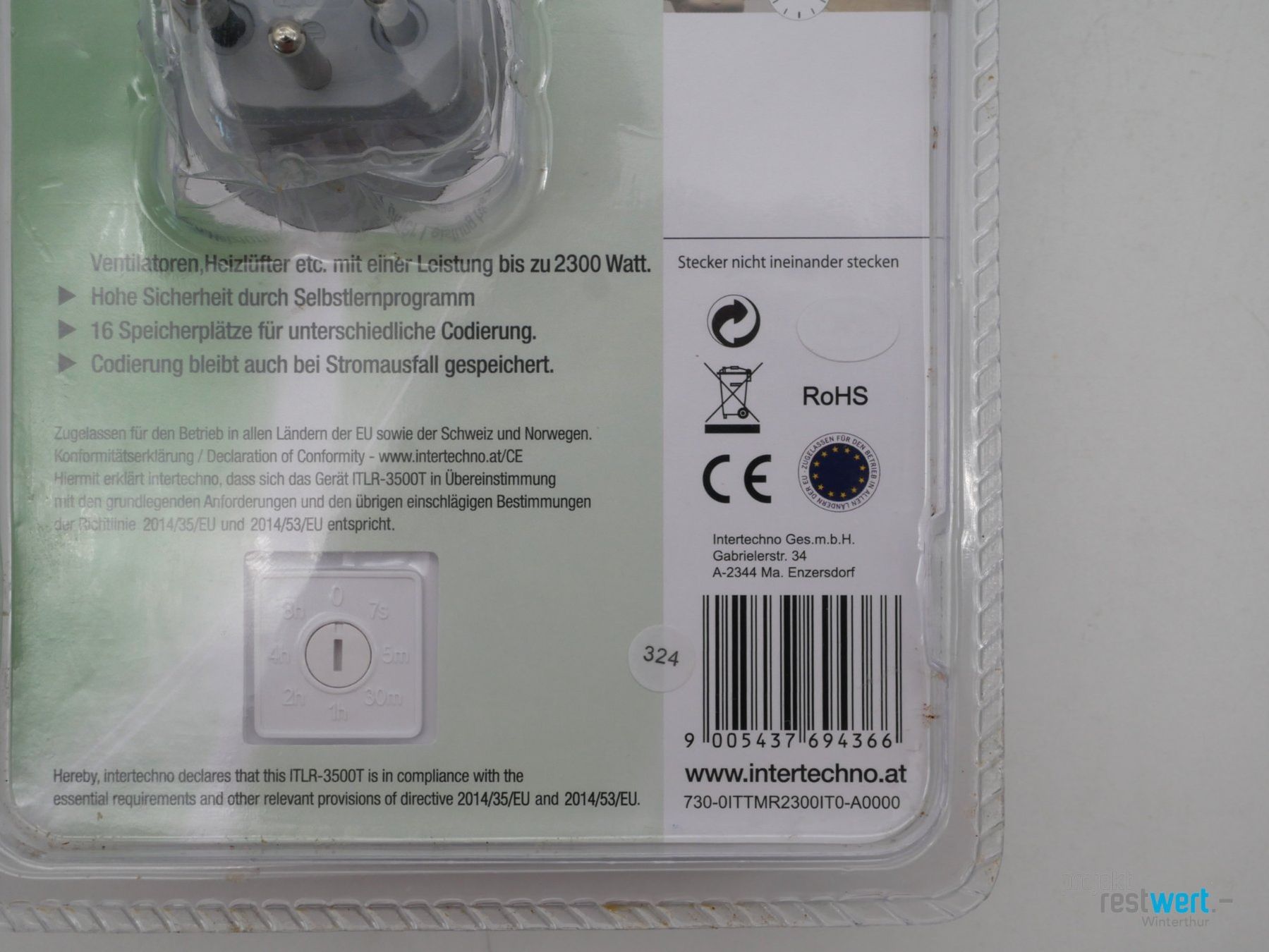 Intertechno Stecker: INTERTECHNO Funkzwischenstecker Typ-J ITLR-3500T – Neu und originalverpackt aus Winterthur von Restwert_Winterthur 5