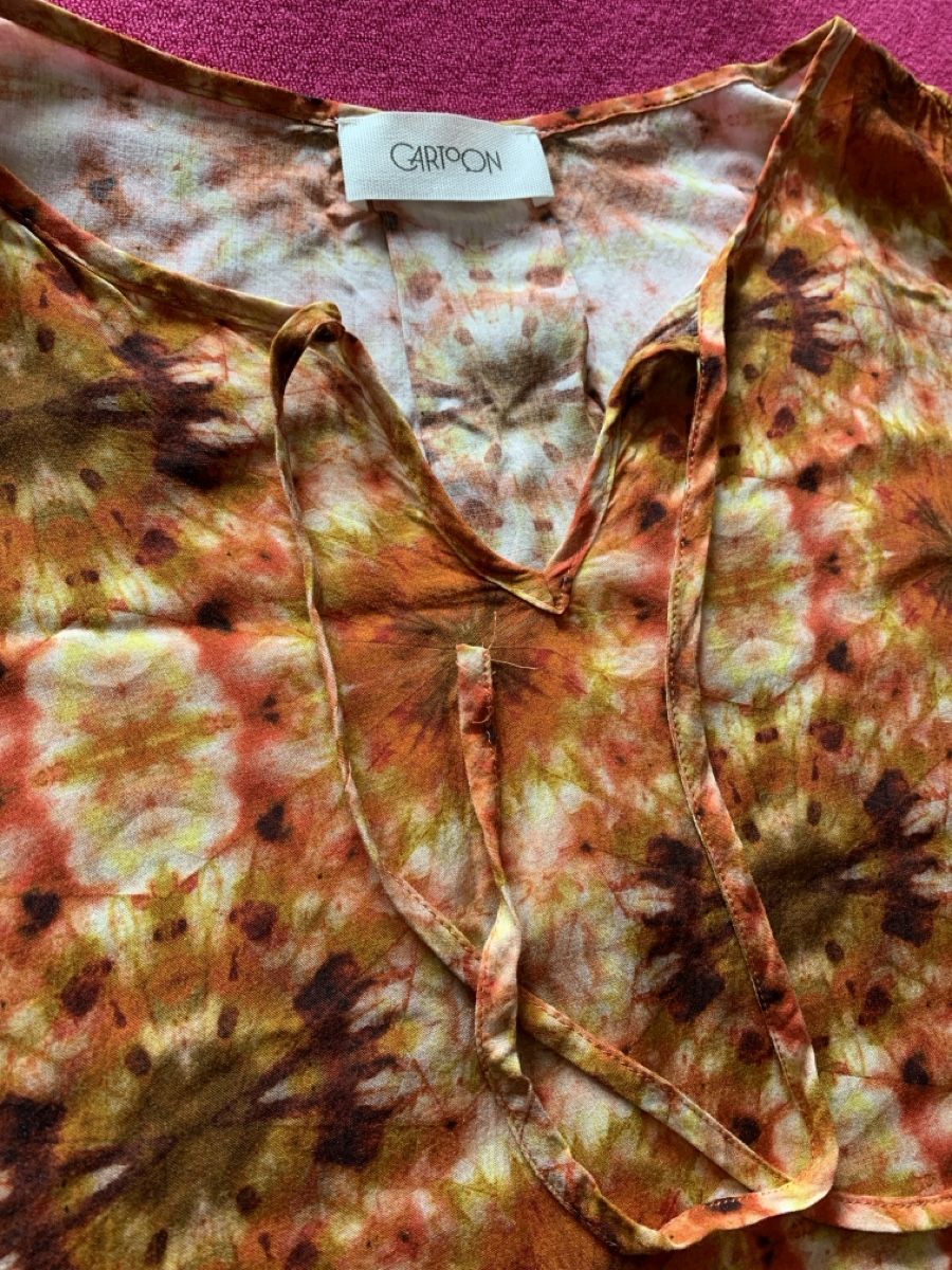 Camicette: Bluse Cartoon Gr 42 orange bunt – Nuovo (secondo la descrizione) da Nussbaumen AG venduto da brigitebardot 2