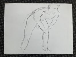Zeichnung / männlicher Akt von Robert Burkhard 99 (ID B5727)