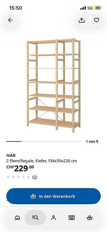Regale: IVAR Regal von Ikea, 2 Elemente – Gebraucht aus Zürich von inf_f698