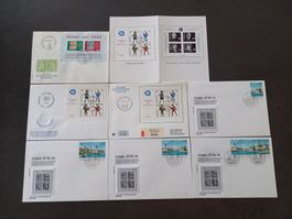7 FDC + 1 feuillet PTT Expositions philatéliques