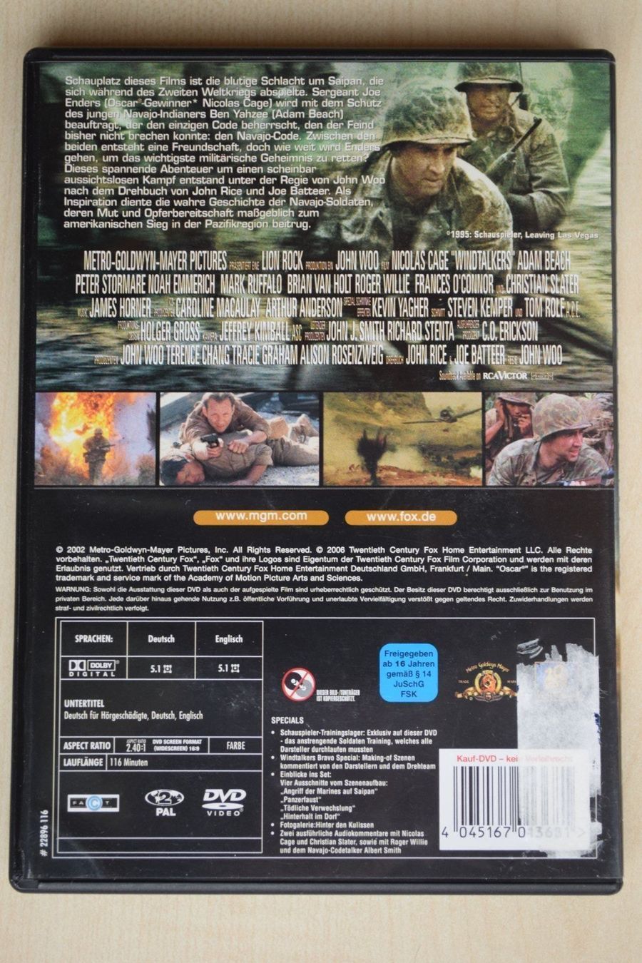 Tutti i DVDs: DVD: WINDTALKERS (42) – Usato da Reutigen venduto da DONDON55 1